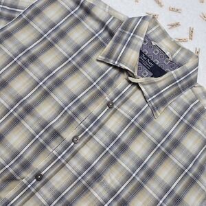 Nat Nast Luxury Originals Men's Short Sleeve Shirt Large Multicolor Plaid Casual